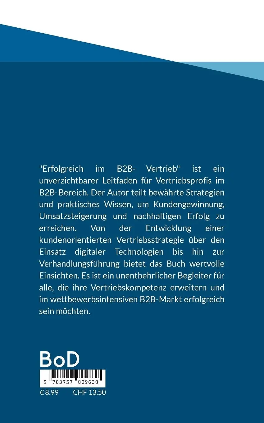 Rückseite: 9783757809638 | Erfolgreich im B2B-Vertrieb | Andreas Sawall | Taschenbuch | Paperback
