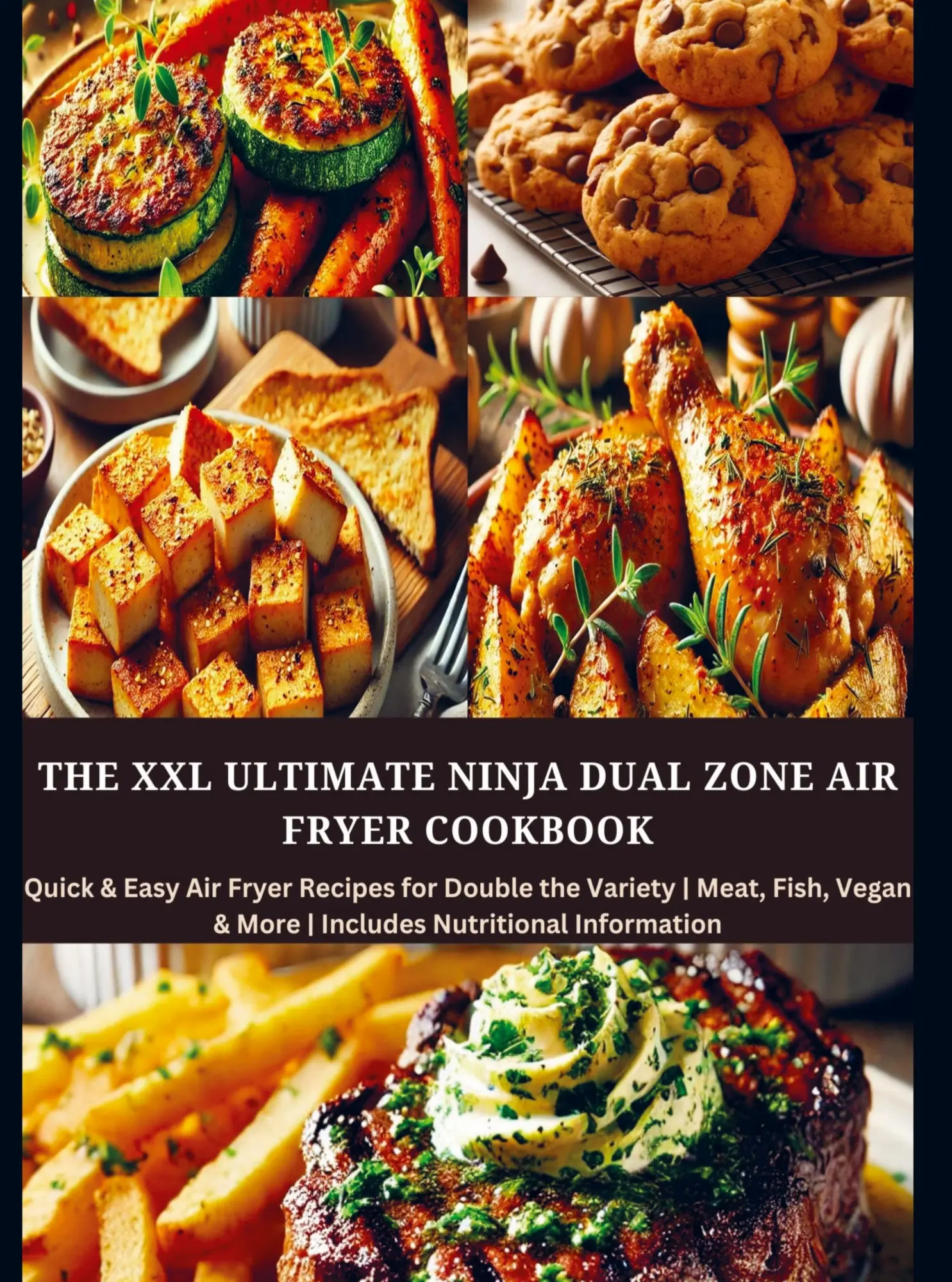 Cover: 9789403779638 | The XXL Ultimate Ninja Dual Zone Air Fryer Cookbook | Eva Leckerfeld