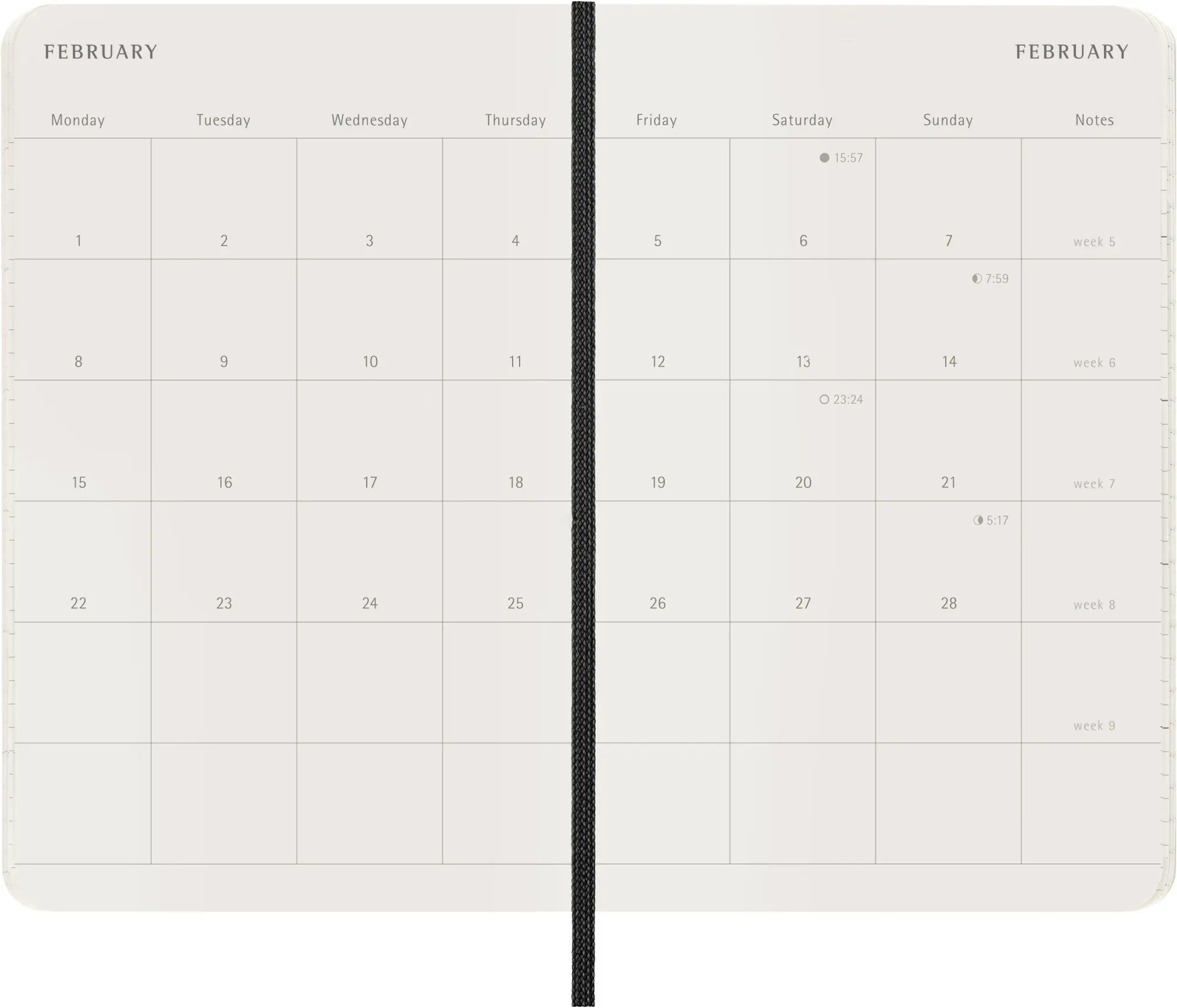 Bild: 8056999279738 | Moleskine 12 Monate Monatsnotizkalender 2027, P/A6, 1 Mo = 2...