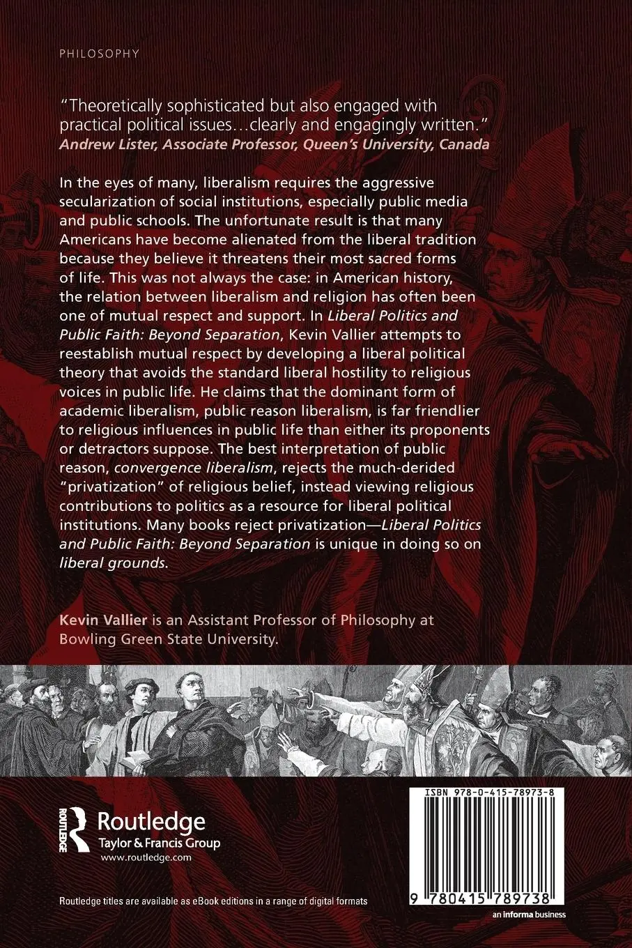 Rückseite: 9780415789738 | Liberal Politics and Public Faith | Beyond Separation | Kevin Vallier