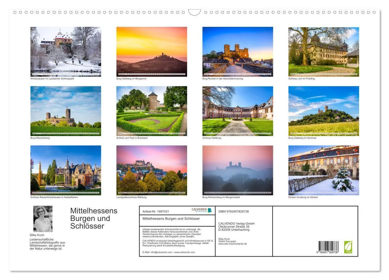 Bild: 9783457829738 | Mittelhessens Burgen und Schlösser (Wandkalender 2026 DIN A2 quer),...