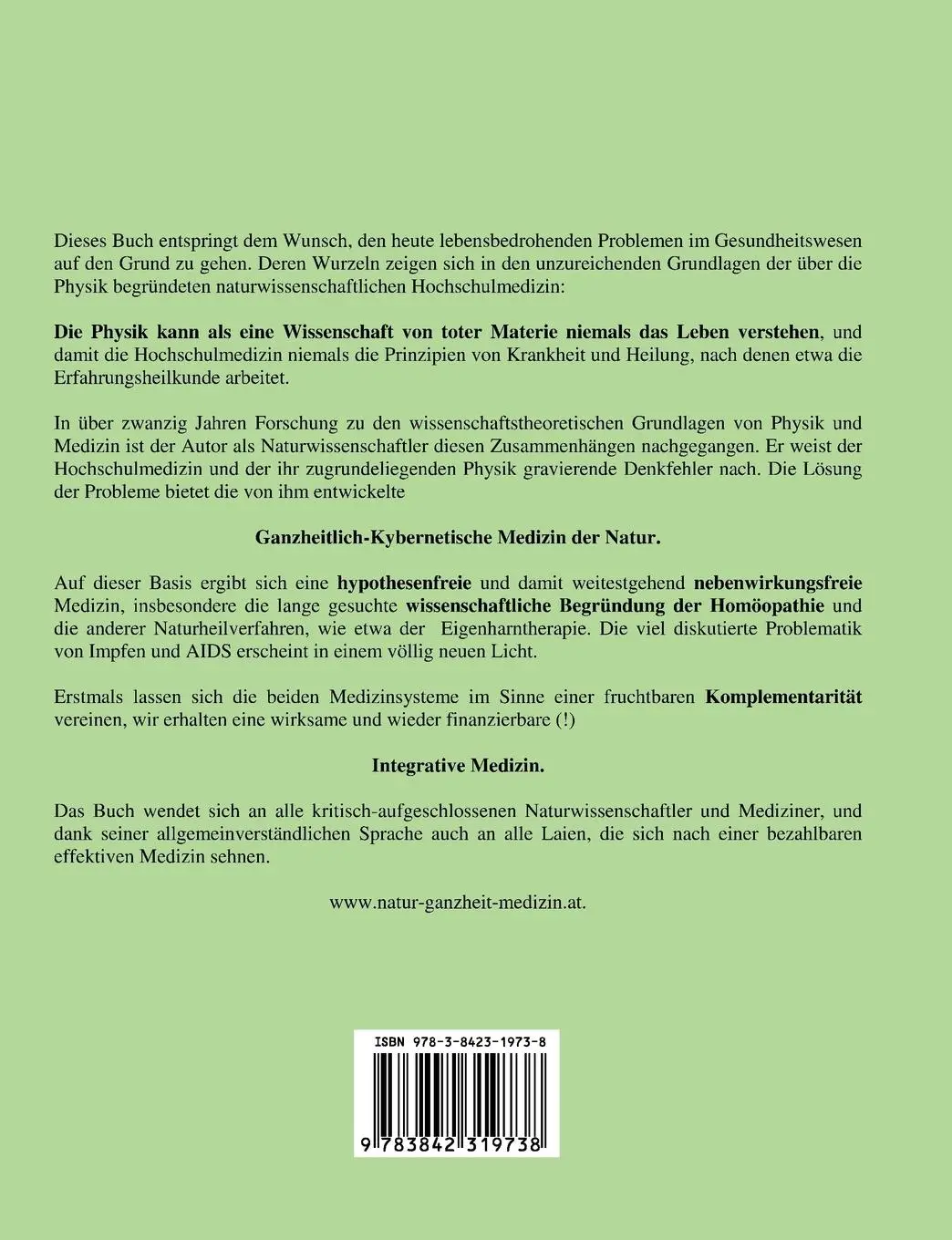 Rückseite: 9783842319738 | Natur Ganzheit Medizin | Harald Zycha | Taschenbuch | 444 S. | Deutsch