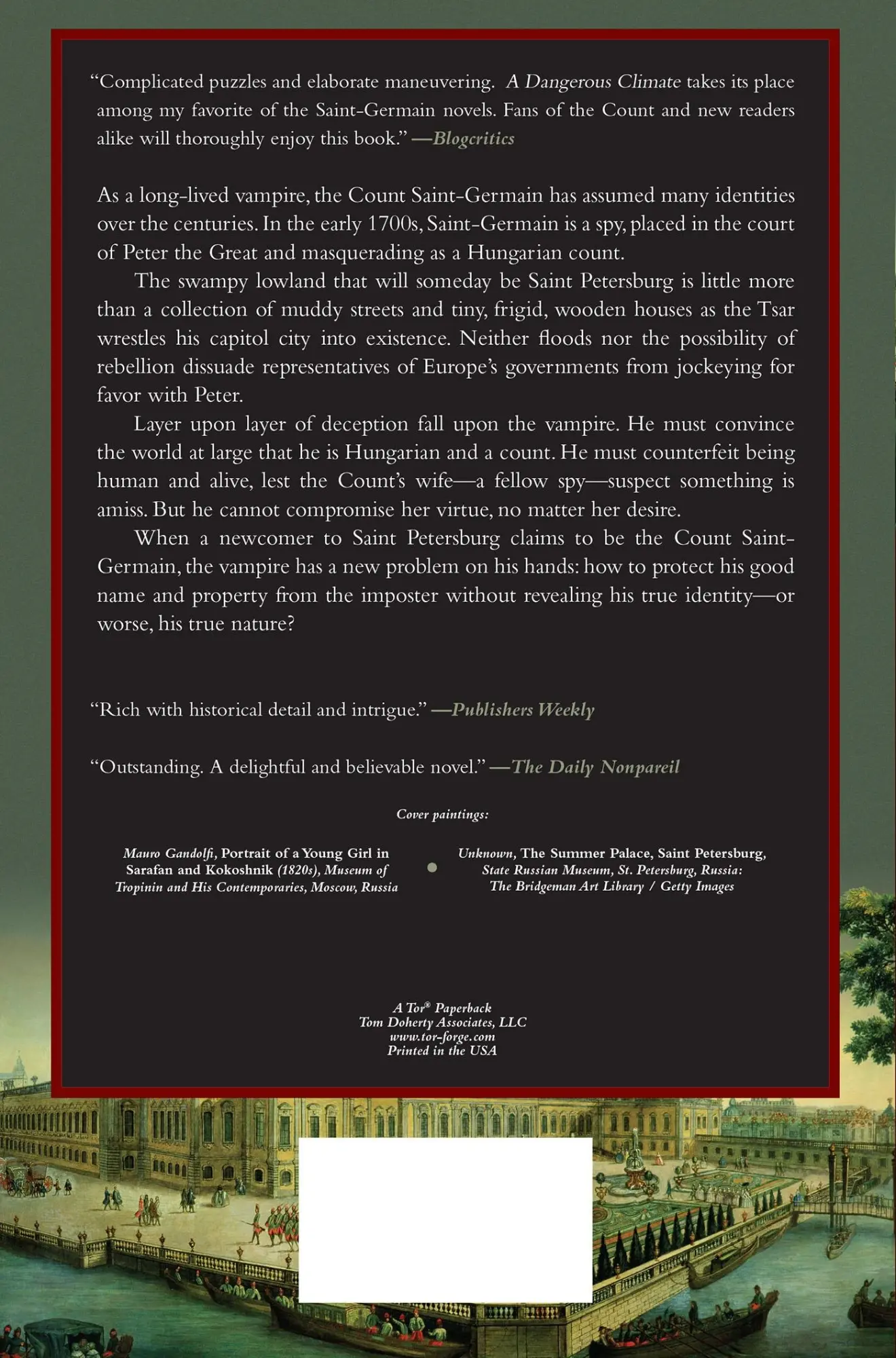 Rückseite: 9780765319838 | A Dangerous Climate | Chelsea Yarbro | Taschenbuch | Englisch | 2010