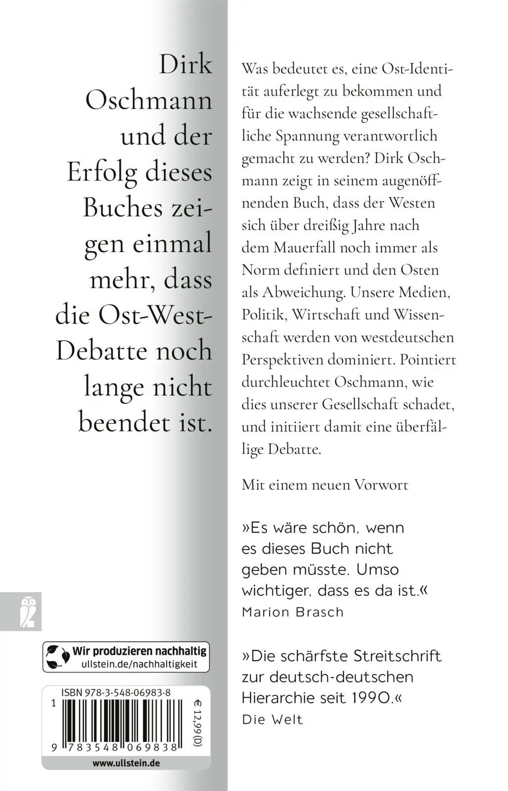 Rückseite: 9783548069838 | Der Osten: eine westdeutsche Erfindung | Dirk Oschmann | Taschenbuch
