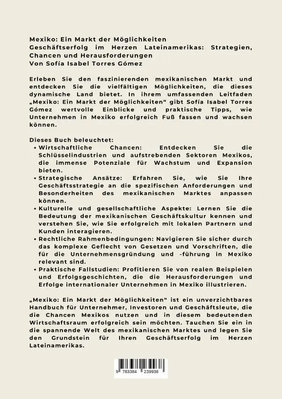 Rückseite: 9783384239938 | Mexiko: Ein Markt der Möglichkeiten | Sofía Isabel Torres Gómez | Buch