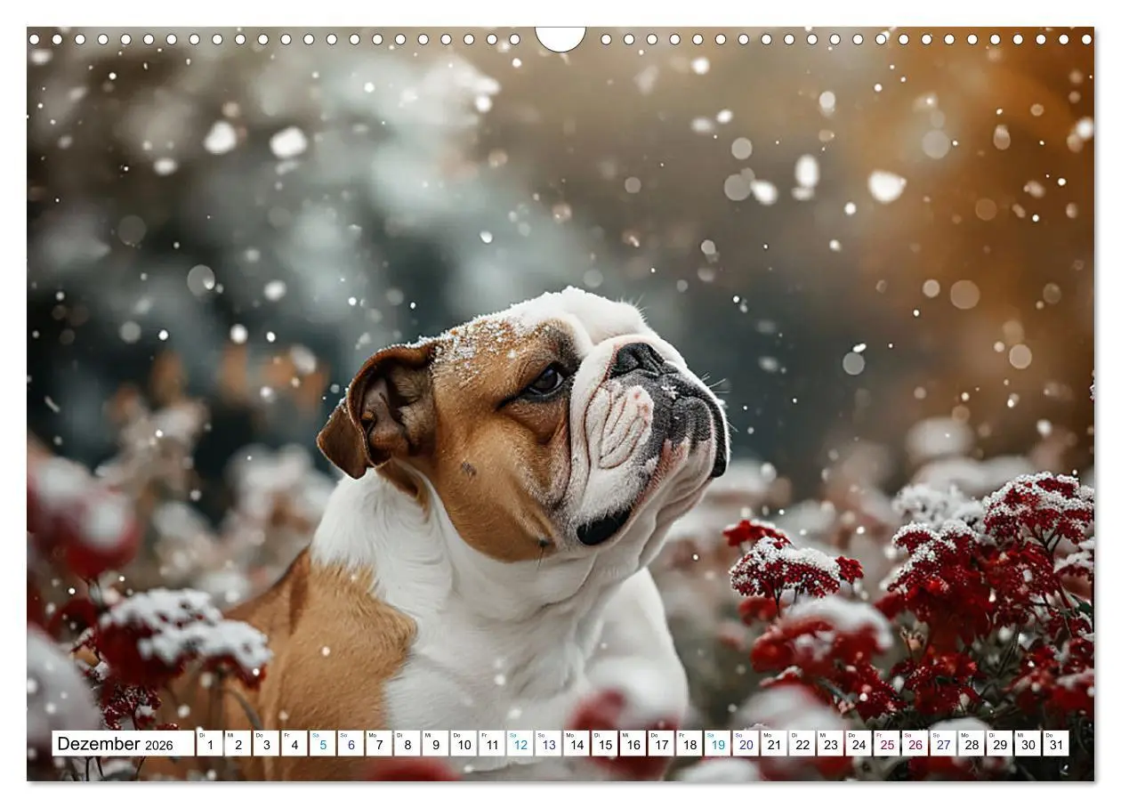 Bild: 9783457429938 | Englische Bulldoggen im Blütenmeer (Wandkalender 2026 DIN A3 quer),...