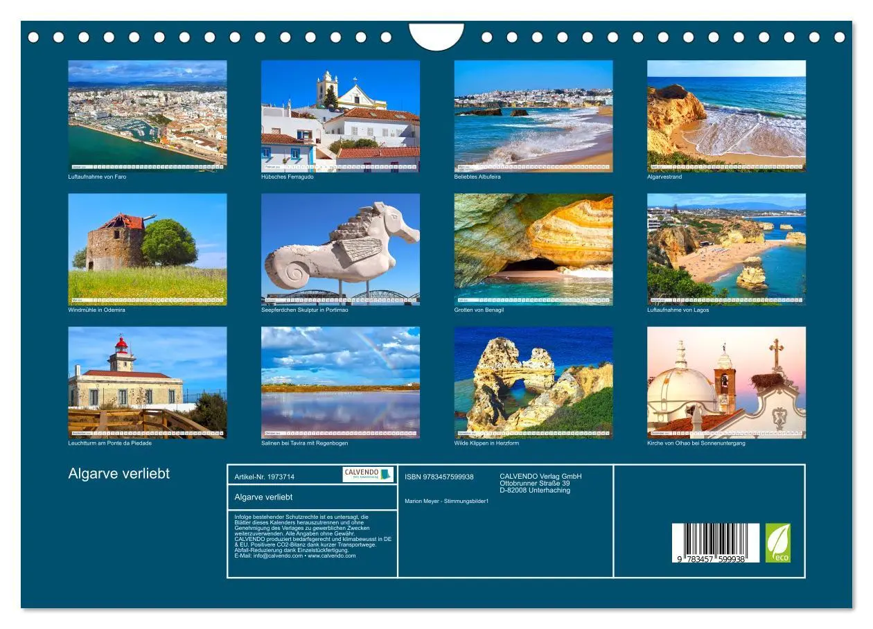 Bild: 9783457599938 | Algarve verliebt (Wandkalender 2026 DIN A4 quer), CALVENDO...