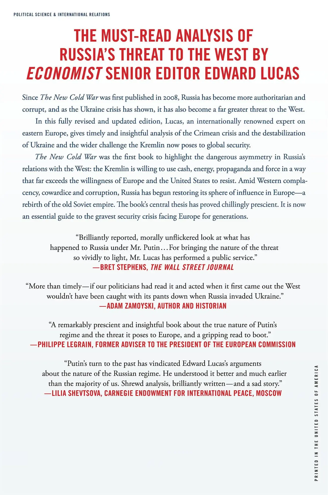 Rückseite: 9781137280039 | New Cold War | Edward Lucas | Taschenbuch | Kartoniert / Broschiert