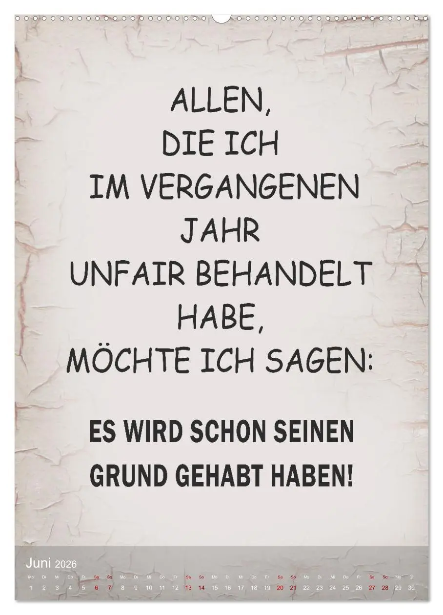 Bild: 9783516250039 | Ziemlich schlecht gelaunt (Wandkalender 2026 DIN A2 hoch), CALVENDO...