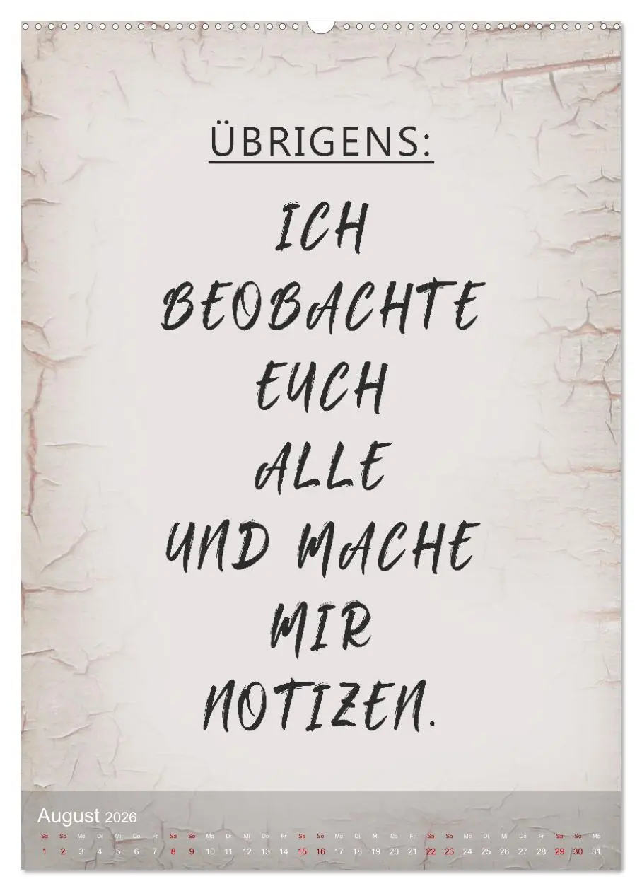 Bild: 9783516250039 | Ziemlich schlecht gelaunt (Wandkalender 2026 DIN A2 hoch), CALVENDO...