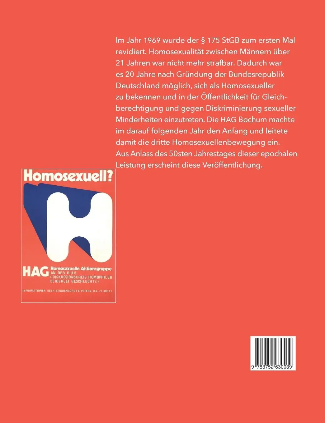 Rückseite: 9783752630039 | HAG Homosexuelle Aktionsgruppe Bochum | Reinhard Schmidt | Taschenbuch