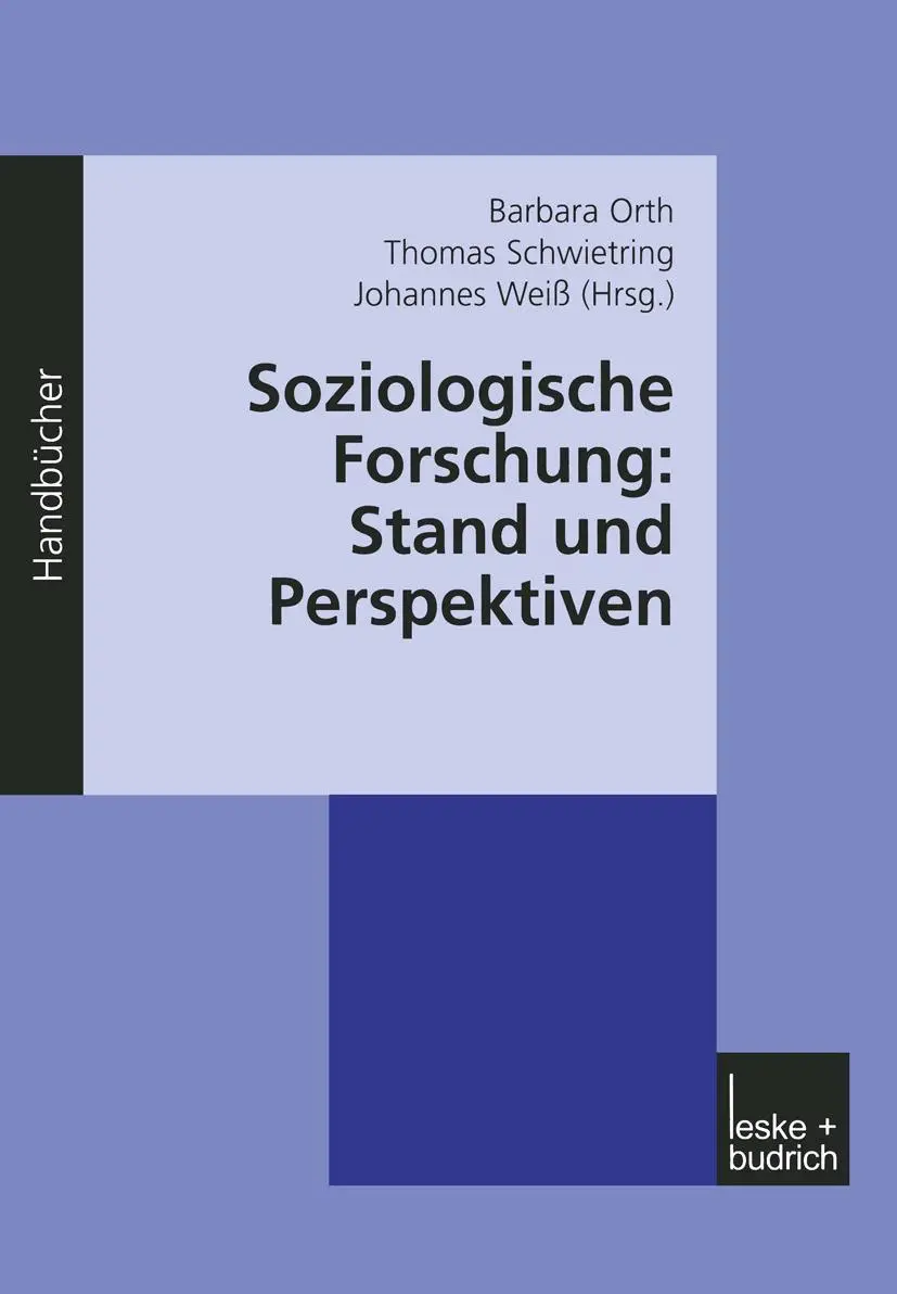 Cover: 9783810040039 | Soziologische Forschung: Stand und Perspektiven | Ein Handbuch | Buch
