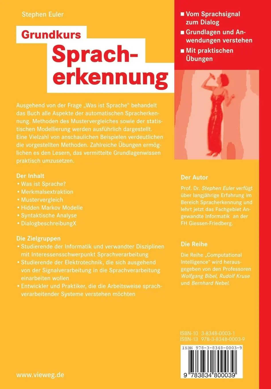 Rückseite: 9783834800039 | Grundkurs Spracherkennung | Stephan Euler | Taschenbuch | Deutsch