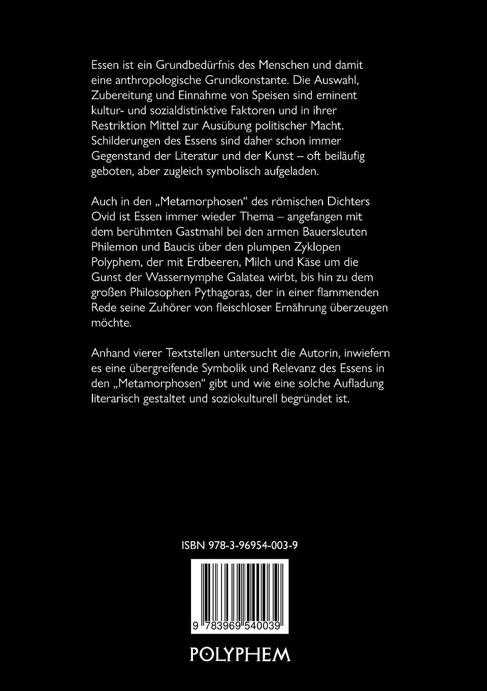 Rückseite: 9783969540039 | Essensdarstellungen in Ovids Metamorphosen | Peggy Leiverkus | Buch