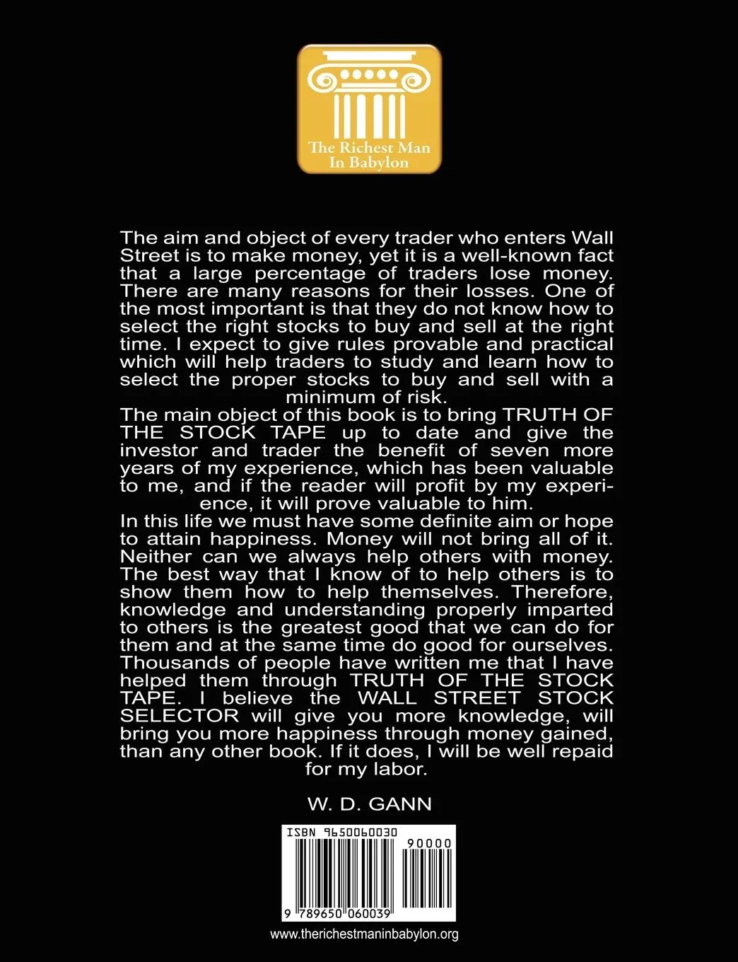 Rückseite: 9789650060039 | Wall Street Stock Selector | W. D. Gann | Taschenbuch | Englisch