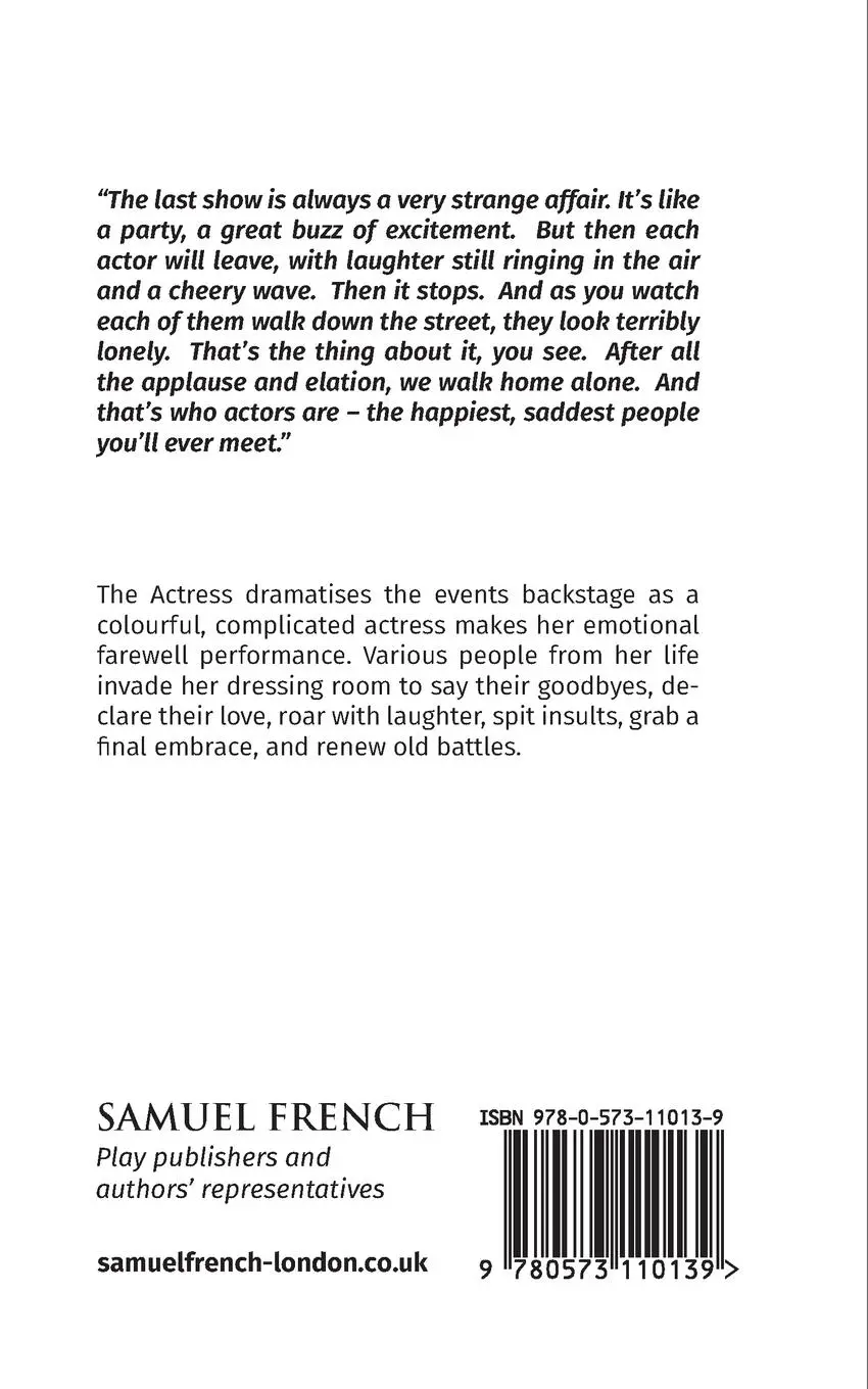 Rückseite: 9780573110139 | The Actress | Peter Quilter | Taschenbuch | Kartoniert / Broschiert