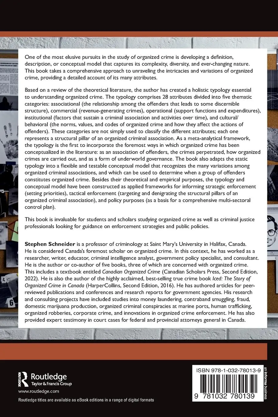 Rückseite: 9781032780139 | An Ontology of Organized Crime | Stephen Schneider | Taschenbuch
