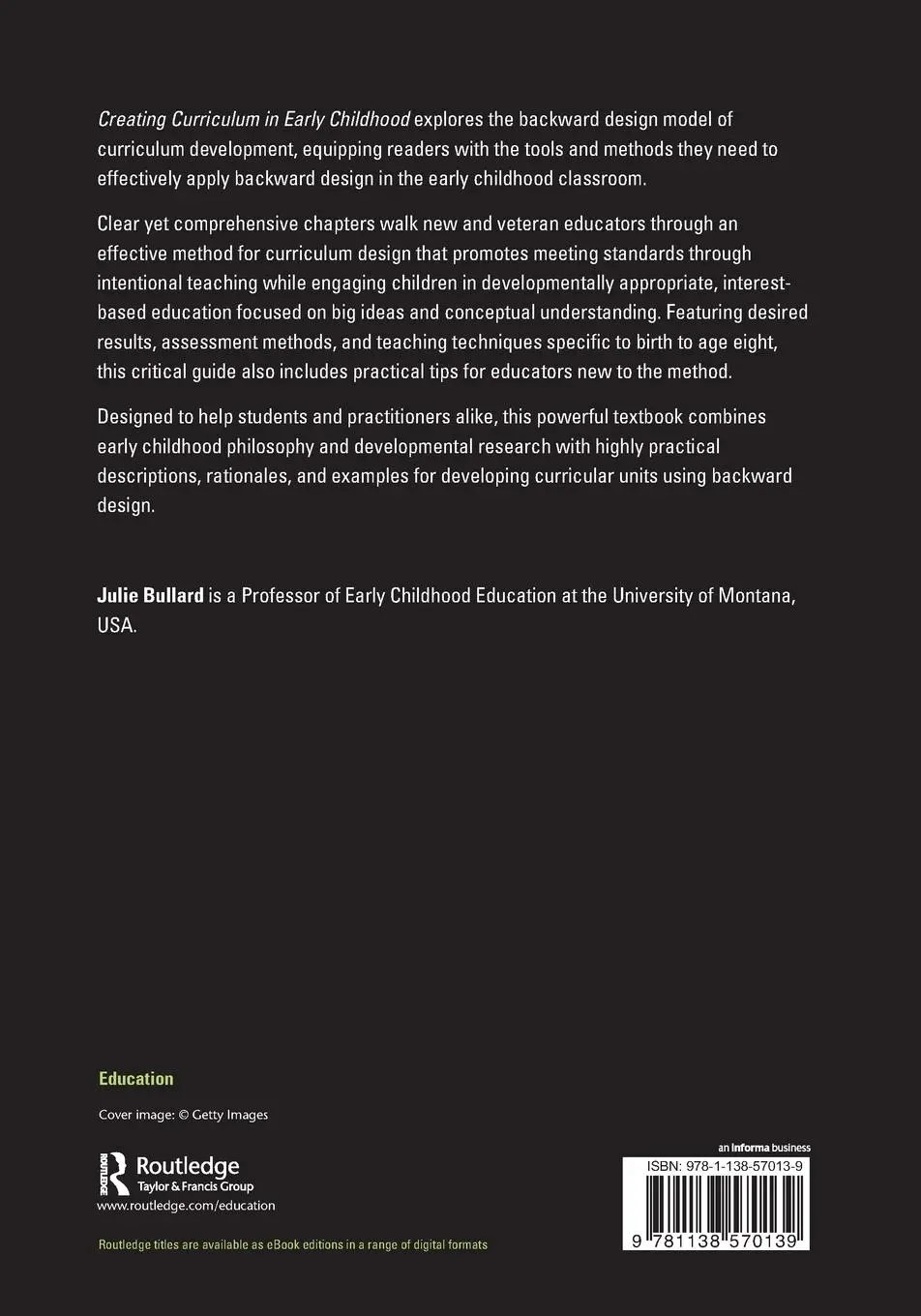 Rückseite: 9781138570139 | Creating Curriculum in Early Childhood | Julie Bullard | Taschenbuch