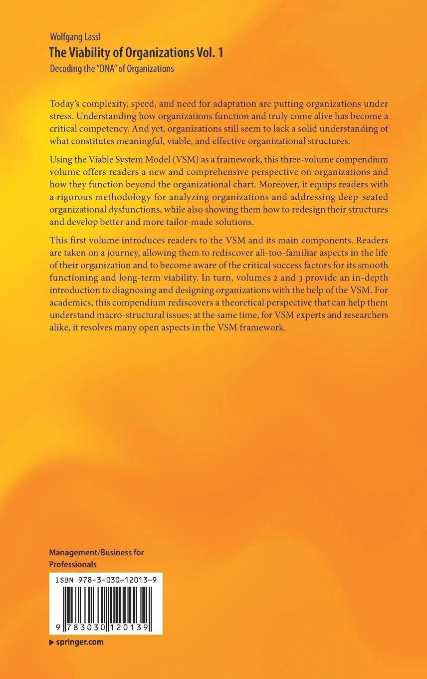 Rückseite: 9783030120139 | The Viability of Organizations Vol. 1 | Wolfgang Lassl | Buch | xxii
