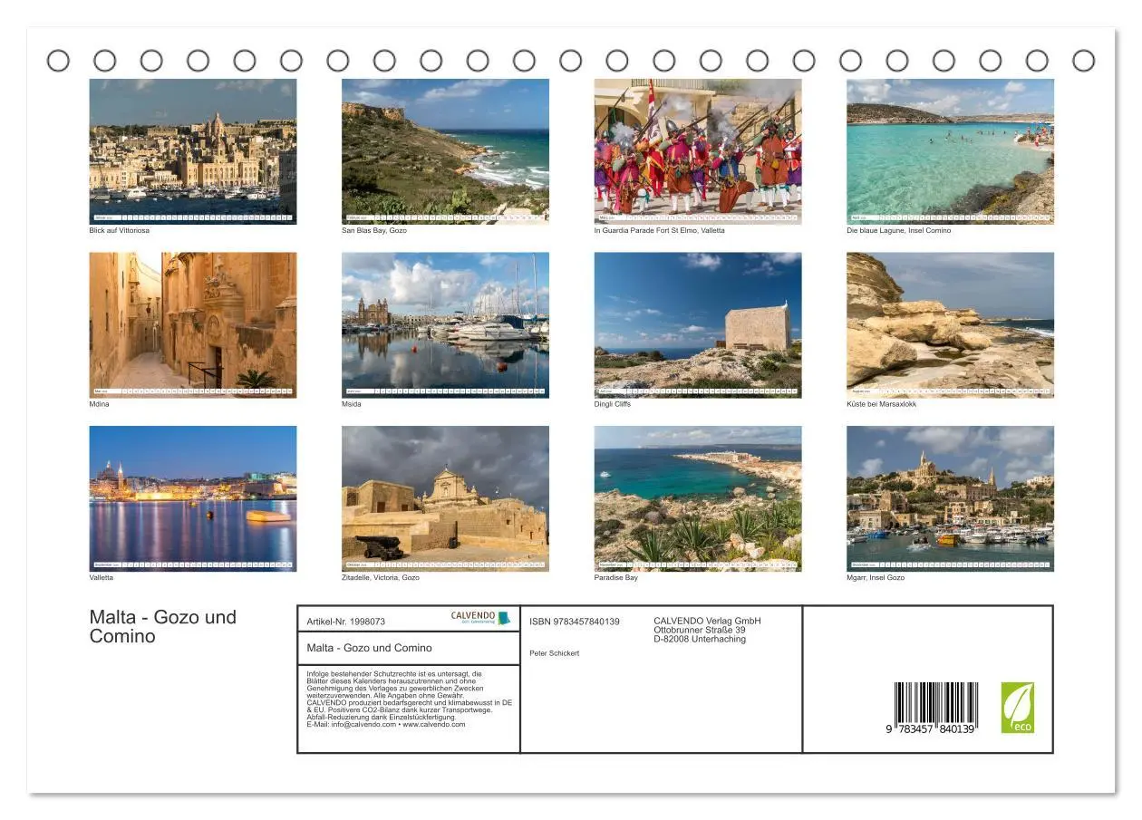 Bild: 9783457840139 | Malta - Gozo und Comino (Tischkalender 2026 DIN A5 quer), CALVENDO...
