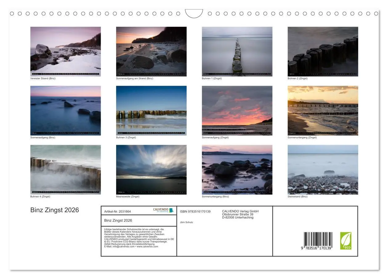 Bild: 9783516170139 | Binz Zingst 2026 (Wandkalender 2026 DIN A3 quer), CALVENDO...