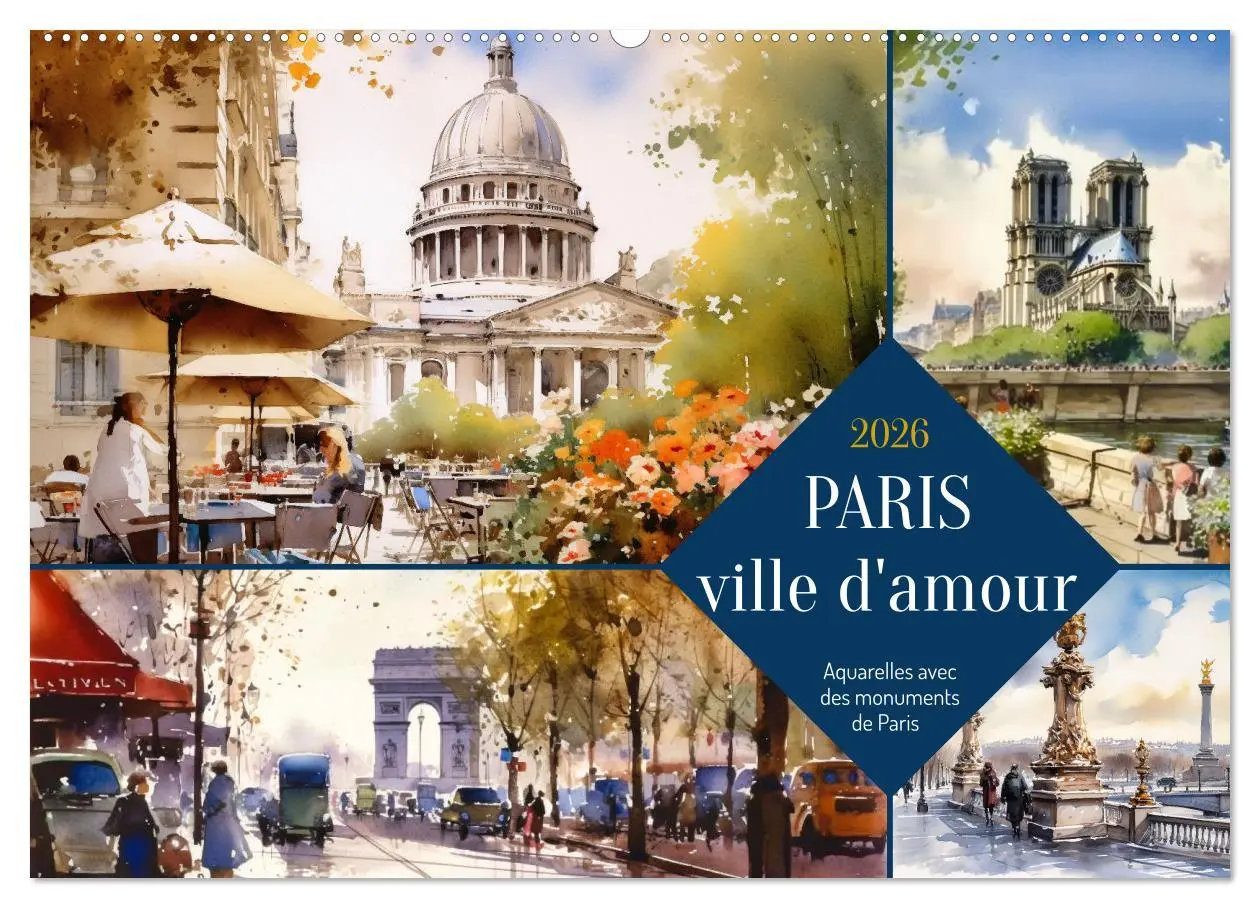 Cover: 9783516550139 | Paris, ville d'amour (Calendrier mural 2026 DIN A2 vertical),...