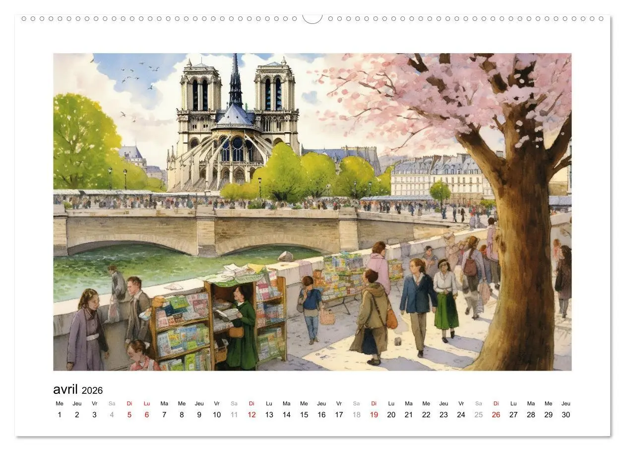 Bild: 9783516550139 | Paris, ville d'amour (Calendrier mural 2026 DIN A2 vertical),...