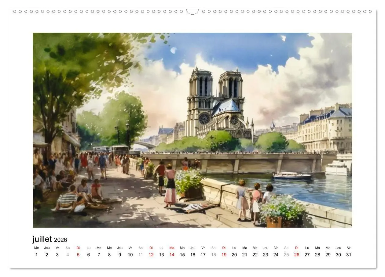 Bild: 9783516550139 | Paris, ville d'amour (Calendrier mural 2026 DIN A2 vertical),...