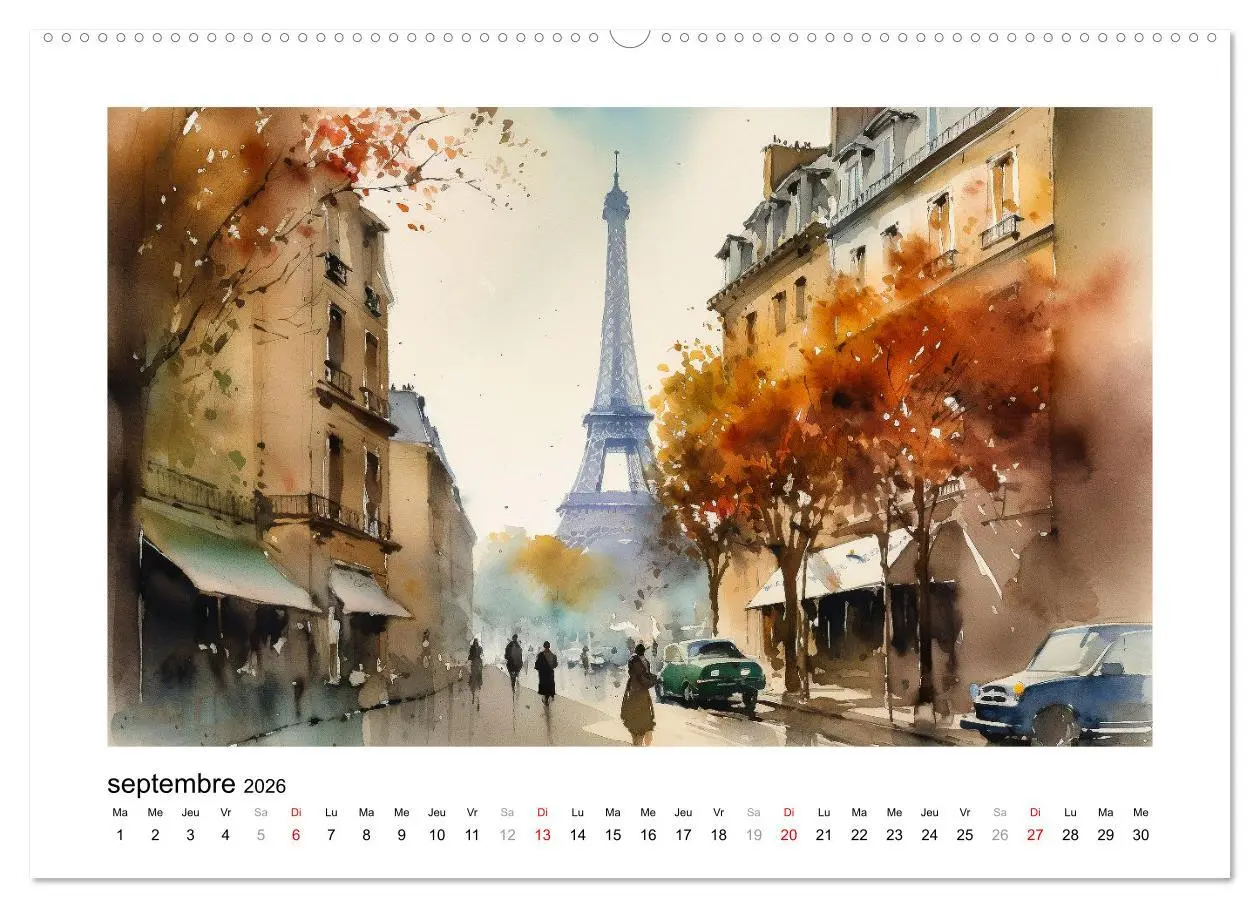 Bild: 9783516550139 | Paris, ville d'amour (Calendrier mural 2026 DIN A2 vertical),...