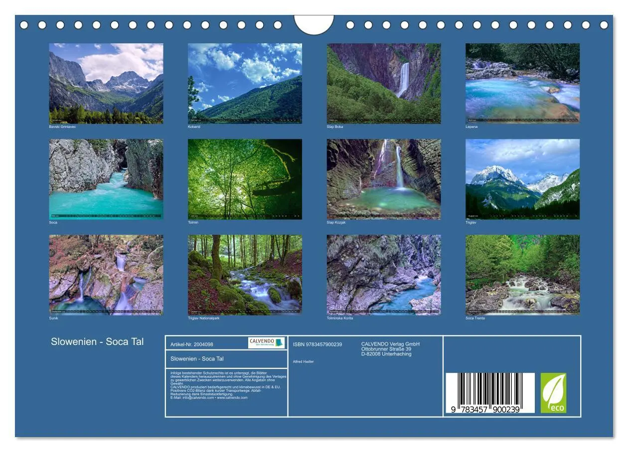 Bild: 9783457900239 | Slowenien - Soca Tal (Wandkalender 2026 DIN A4 quer), CALVENDO...