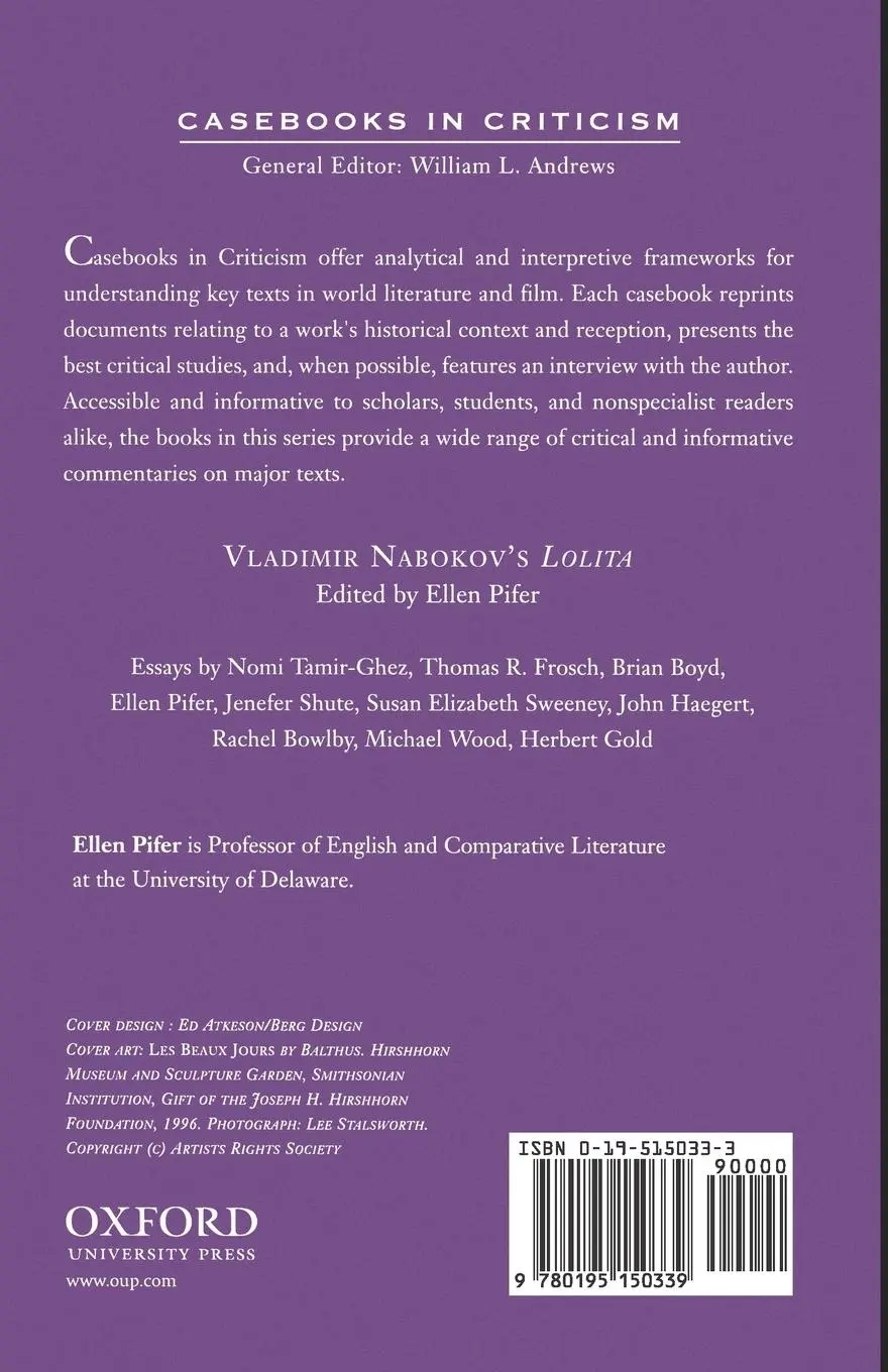 Rückseite: 9780195150339 | Vladimir Nabokov's Lolita | A Casebook | Ellen Pifer | Taschenbuch