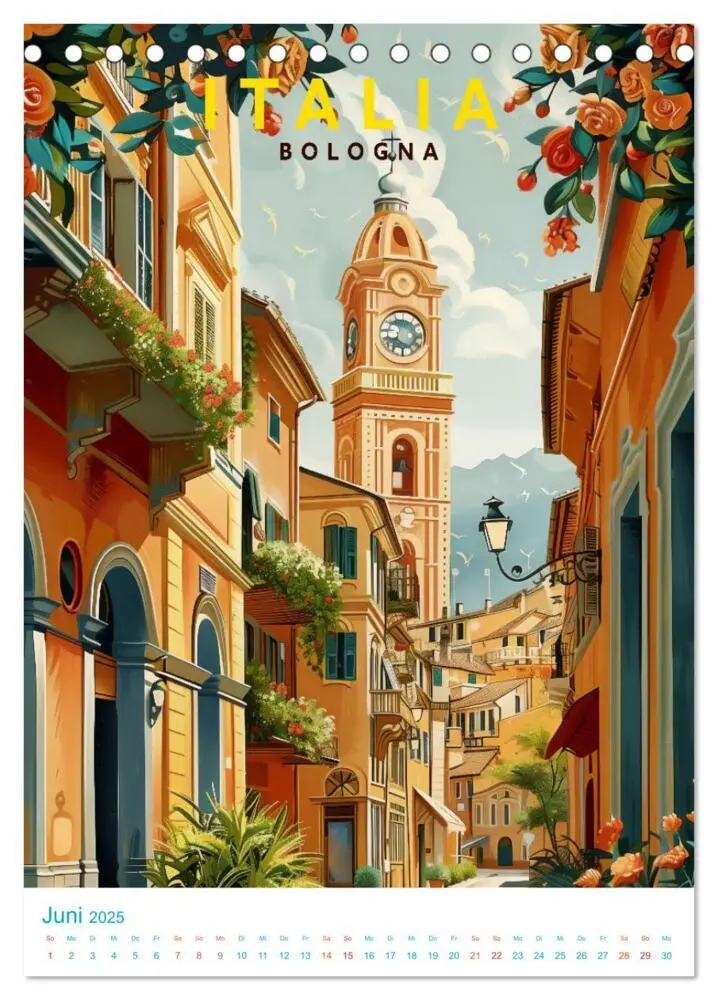 Bild: 9783457130339 | Italien - Old School Poster Style (Tischkalender 2025 DIN A5 hoch),...