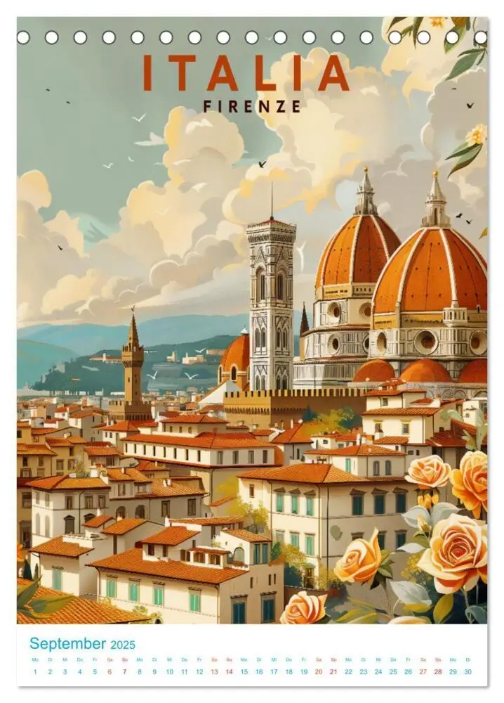 Bild: 9783457130339 | Italien - Old School Poster Style (Tischkalender 2025 DIN A5 hoch),...