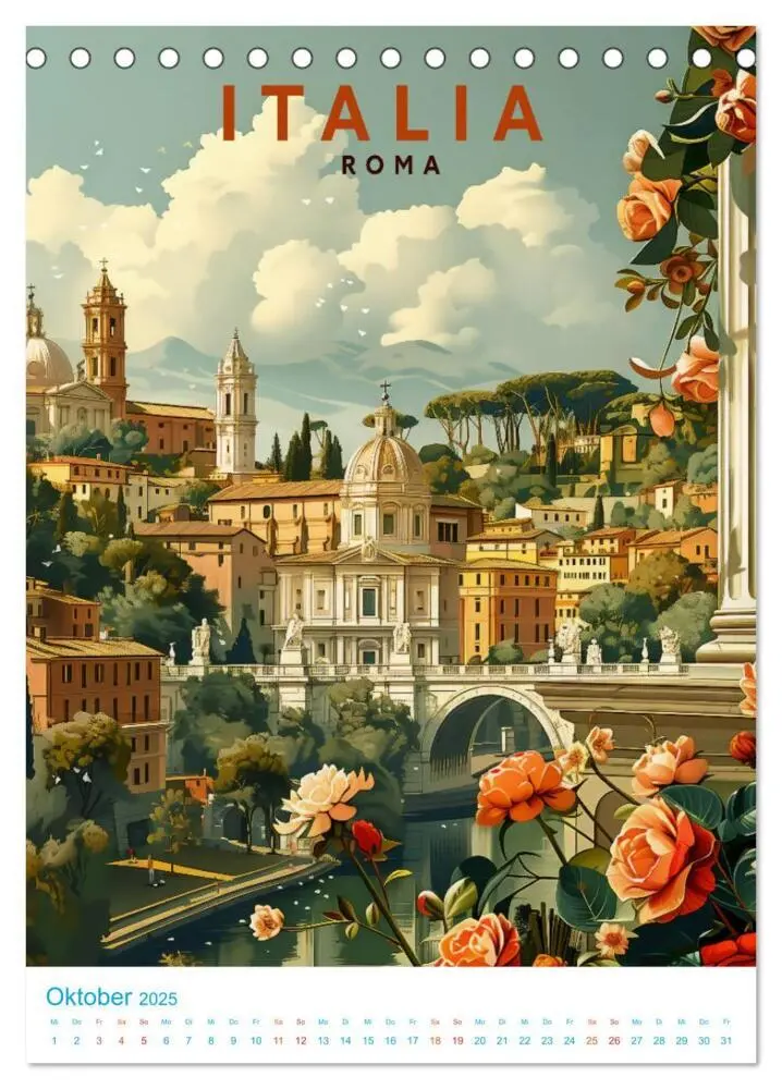 Bild: 9783457130339 | Italien - Old School Poster Style (Tischkalender 2025 DIN A5 hoch),...