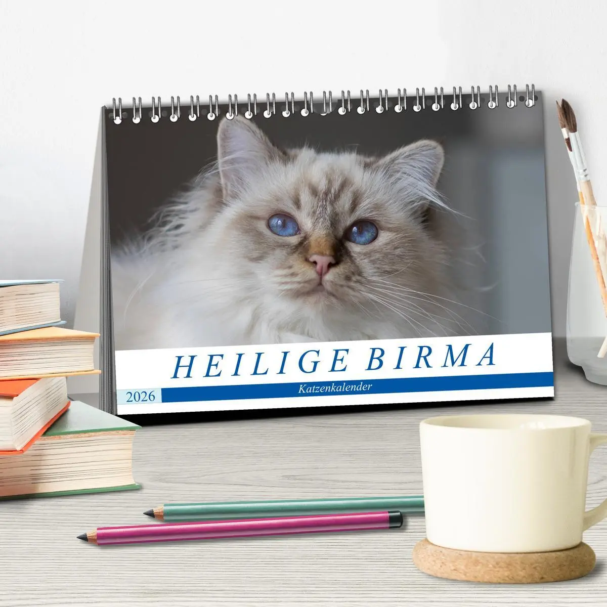 Bild: 9783516150339 | Heilige Birma Katzenkalender (Tischkalender 2026 DIN A5 quer),...