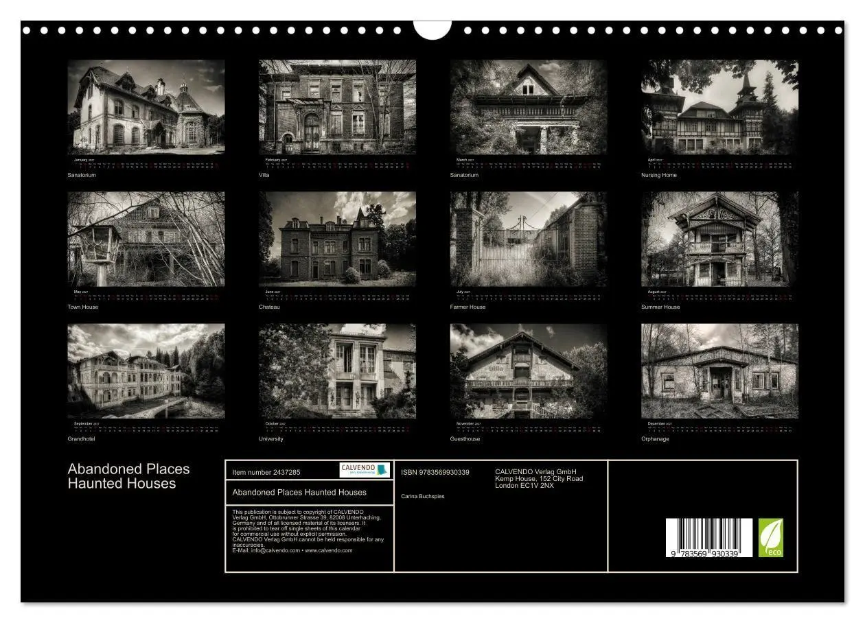 Bild: 9783569930339 | Abandoned Places Haunted Houses (Wall Calendar 2027 DIN A3...