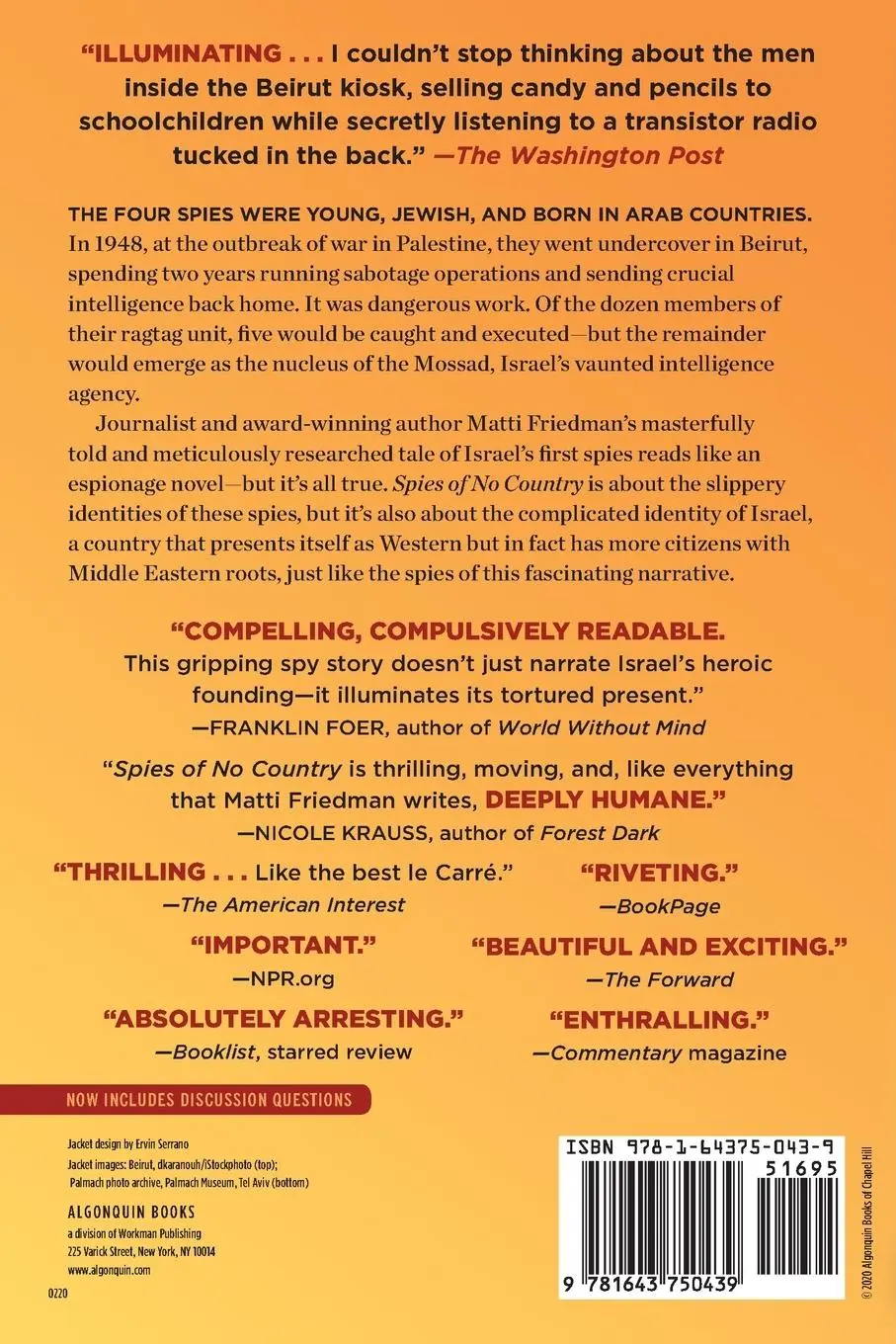 Rückseite: 9781643750439 | Spies of No Country | Matti Friedman | Taschenbuch | Englisch | 2020