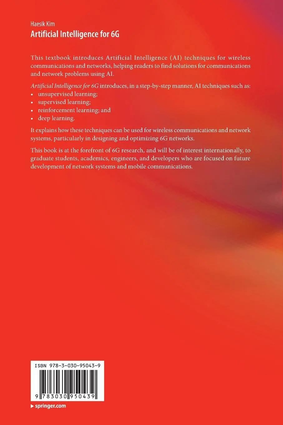 Rückseite: 9783030950439 | Artificial Intelligence for 6G | Haesik Kim | Taschenbuch | xvi | 2023