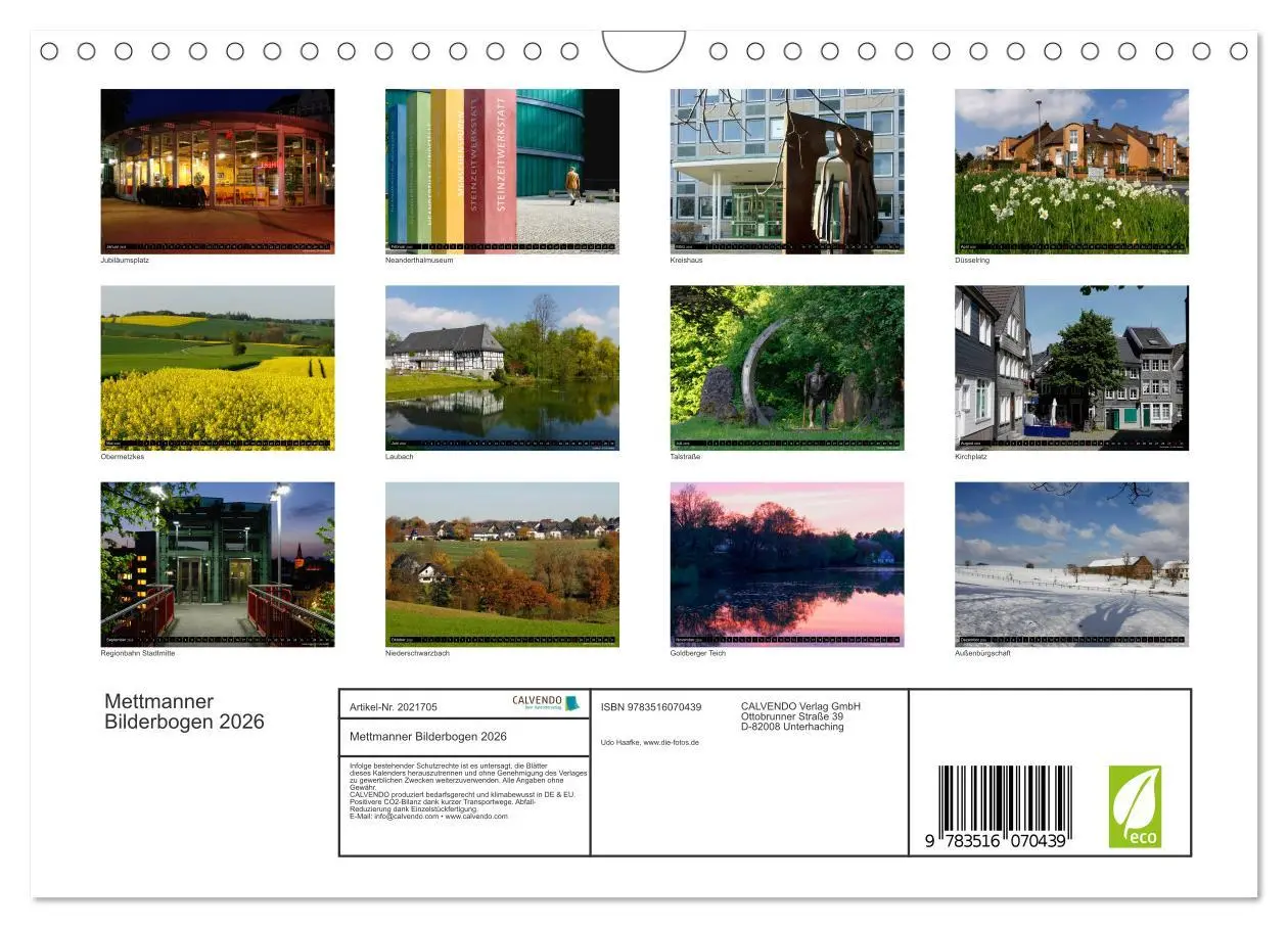 Bild: 9783516070439 | Mettmanner Bilderbogen 2026 (Wandkalender 2026 DIN A4 quer),...