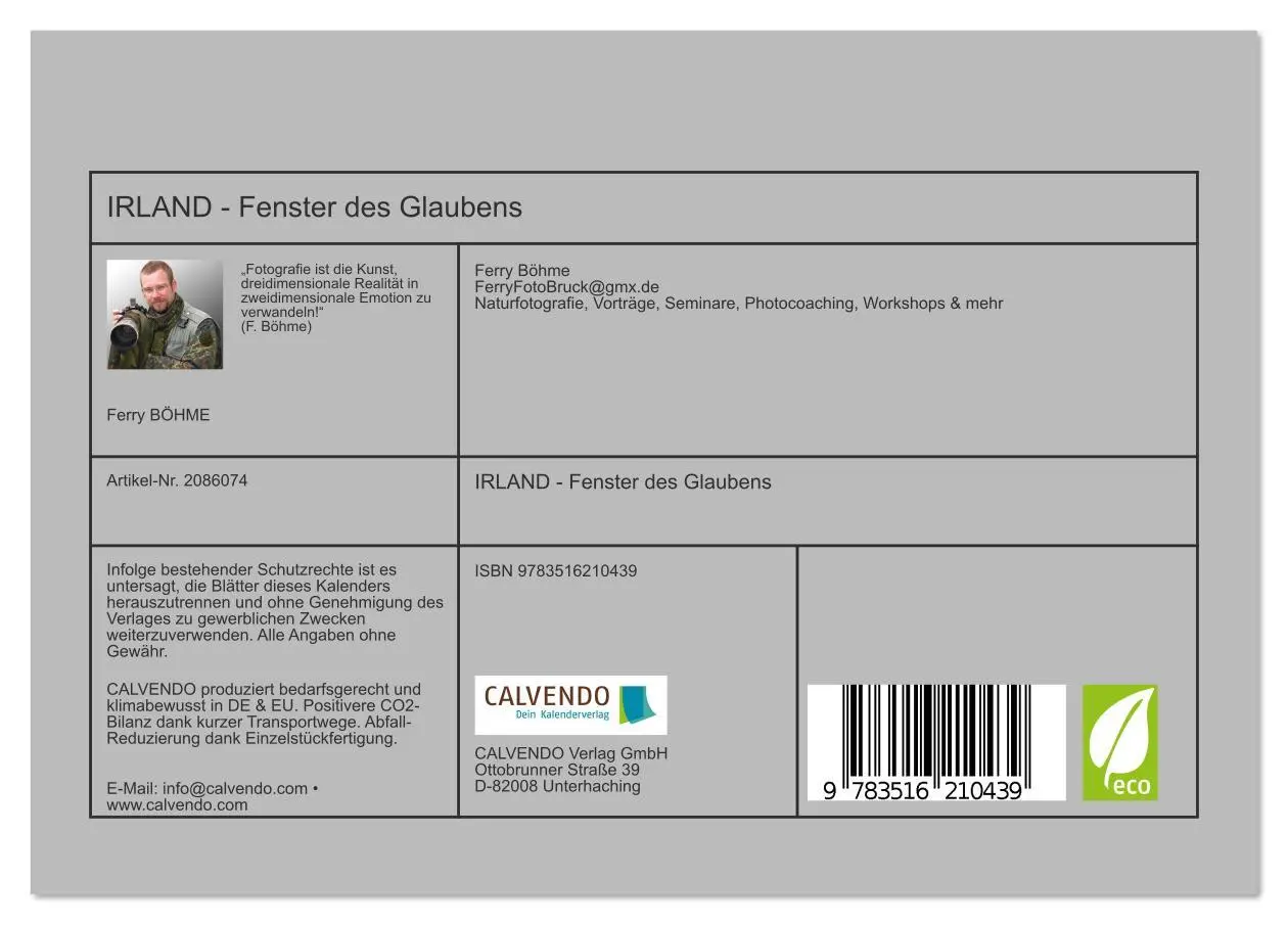 Bild: 9783516210439 | IRLAND - Fenster des Glaubens (Tischkalender 2026 DIN A5 quer),...