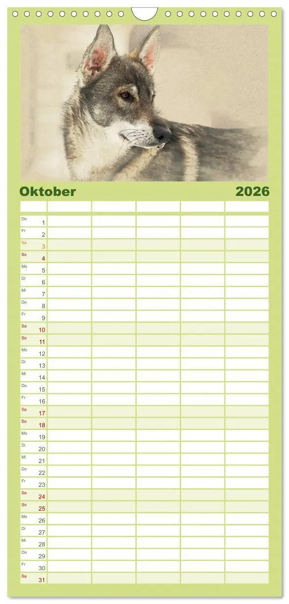 Bild: 9783516520439 | Familienplaner 2026 - Schlittenhunde 2026 mit 5 Spalten...