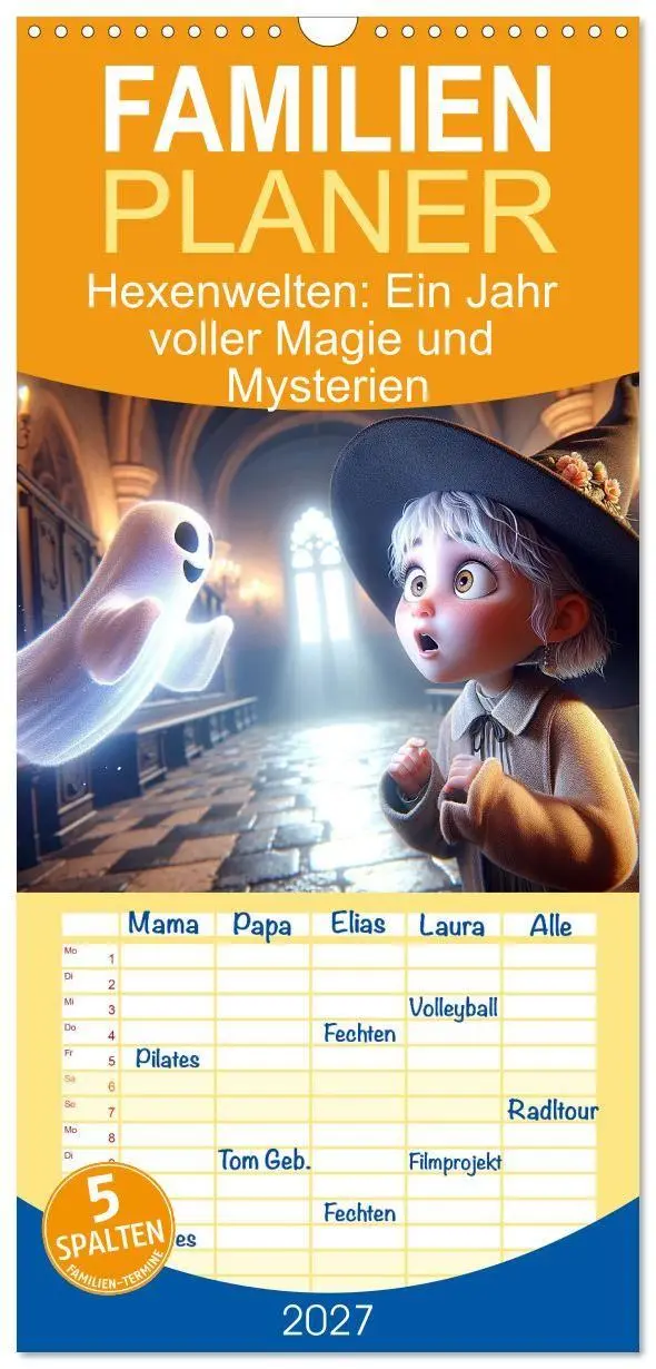 Cover: 9783594290439 | Familienplaner 2027 - Hexenwelten: Ein Jahr voller Magie und...