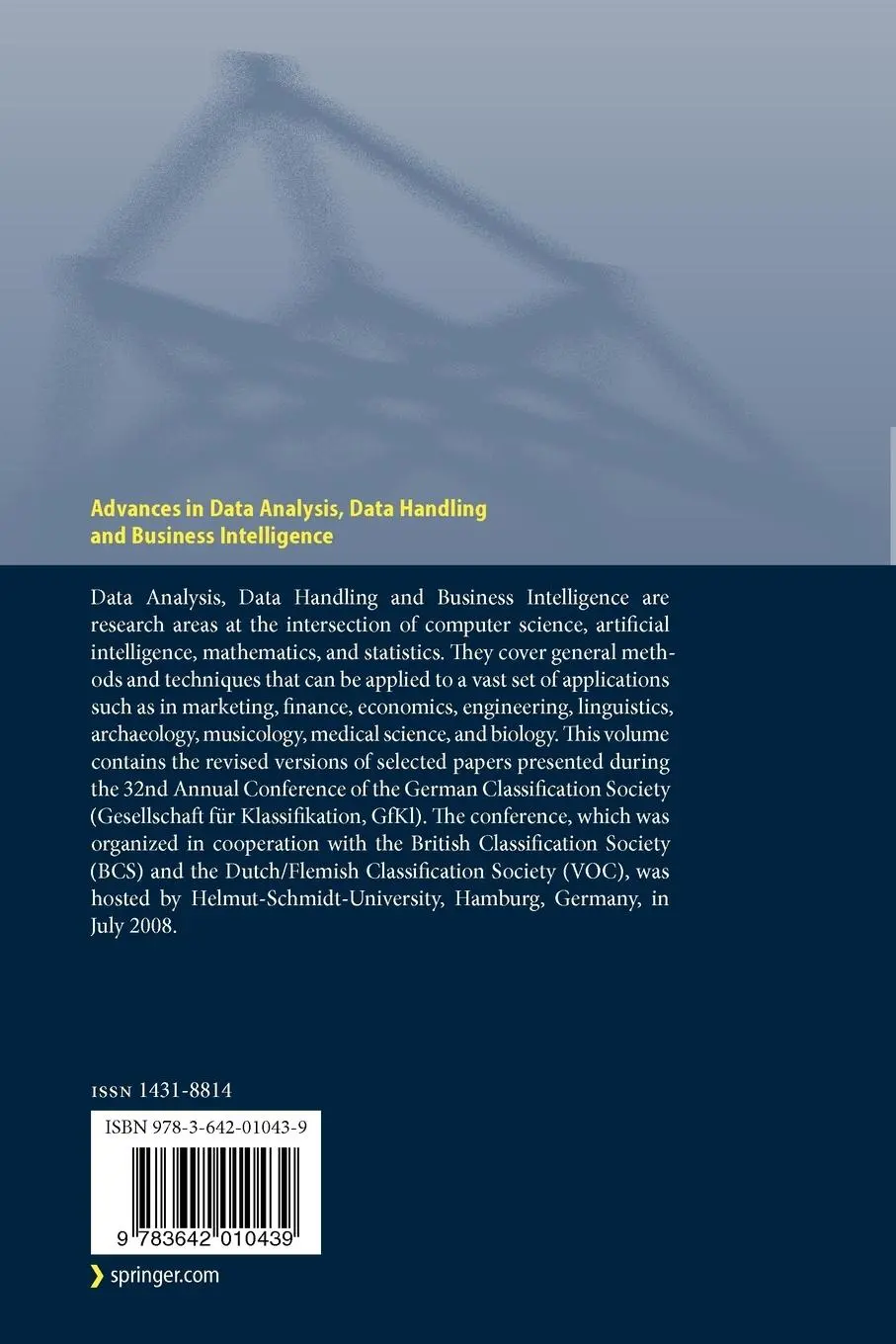 Rückseite: 9783642010439 | Advances in Data Analysis, Data Handling and Business Intelligence
