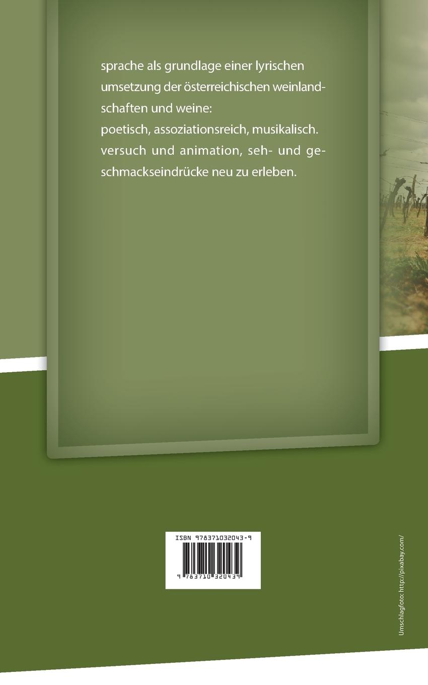 Rückseite: 9783710320439 | zeile um zeile | weinland kulturland - gedichte | Horst Lothar Renner