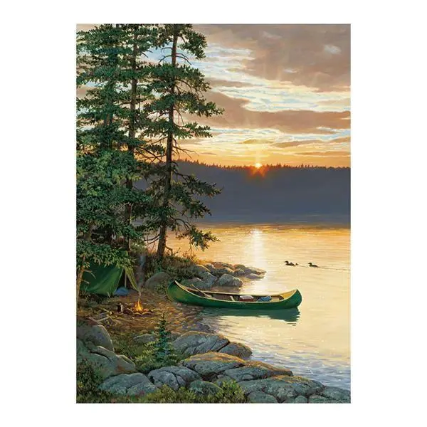 Bild: 625012450539 | Canoe Lake 500 Teile | Herausgegeben von COBBLE HILL PUZZLES | Spiel
