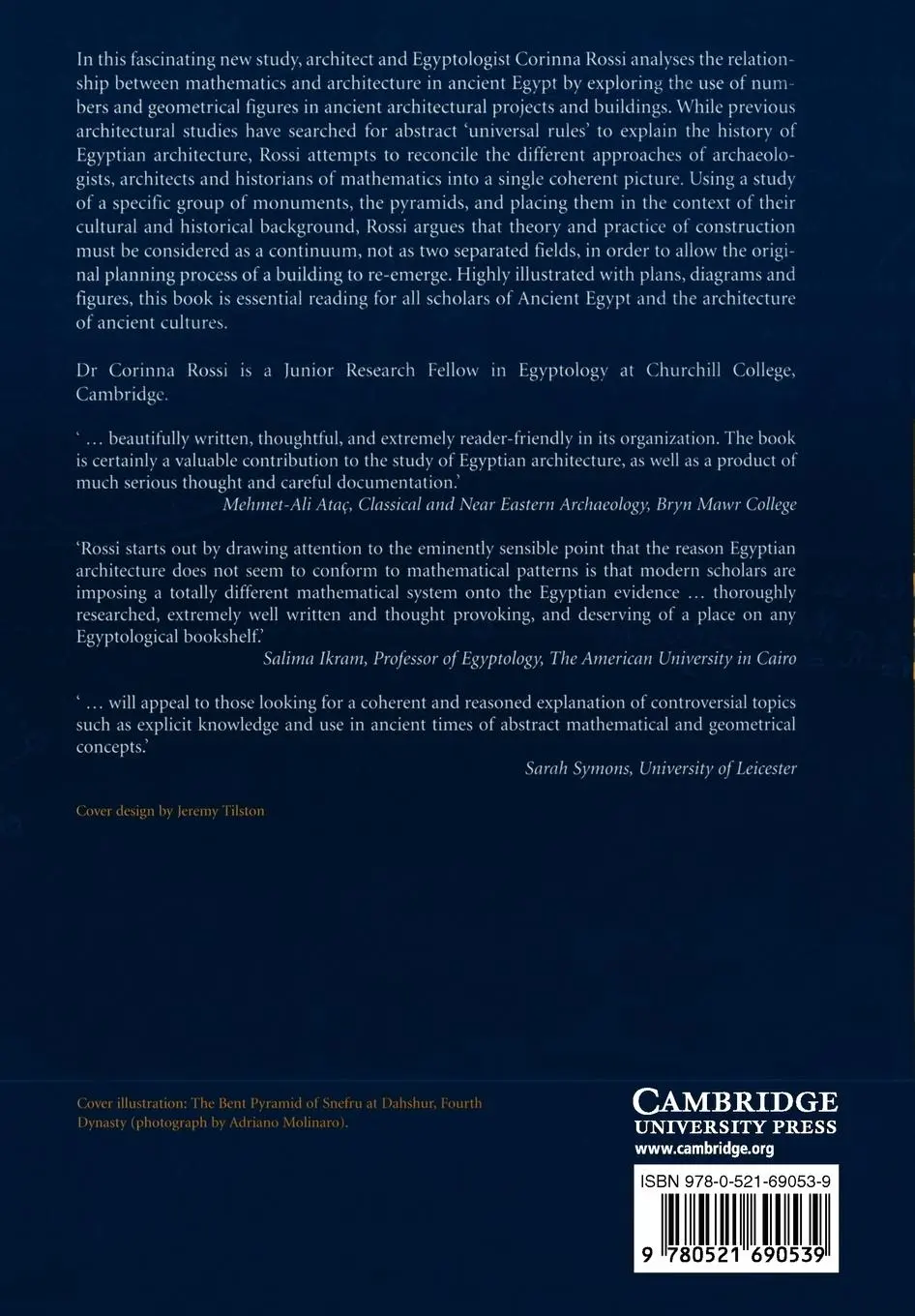 Rückseite: 9780521690539 | Architecture Maths Ancient Egypt | Corinna Rossi | Taschenbuch | 2011