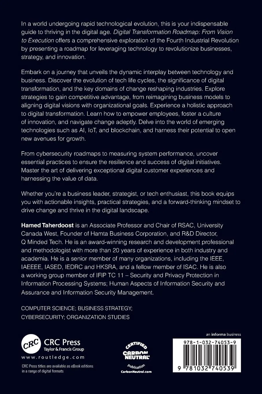 Rückseite: 9781032740539 | Digital Transformation Roadmap | From Vision to Execution | Taherdoost