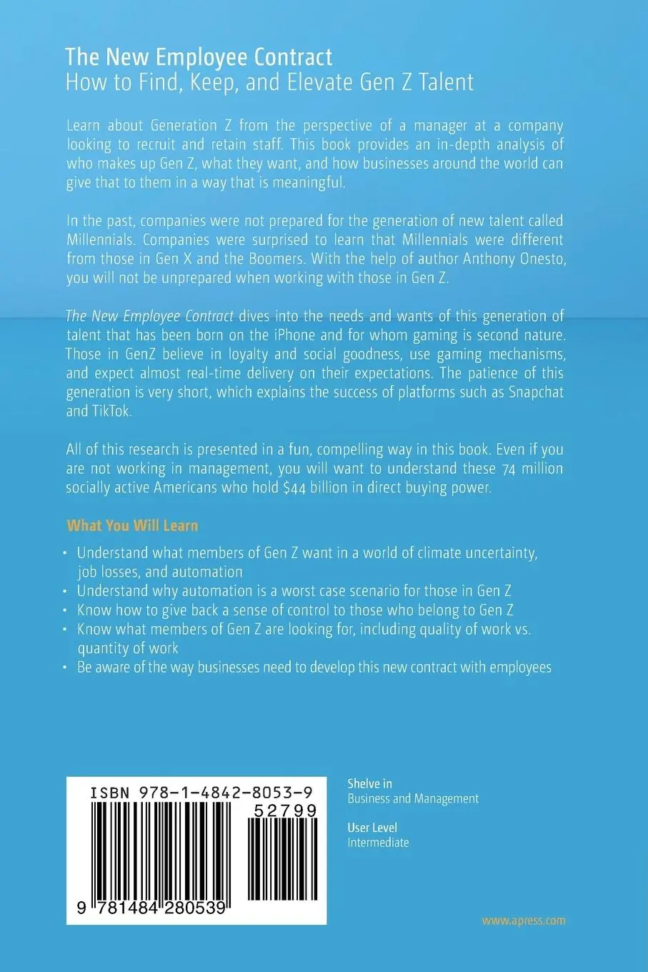 Rückseite: 9781484280539 | The New Employee Contract | Anthony Onesto | Taschenbuch | xi | 2022