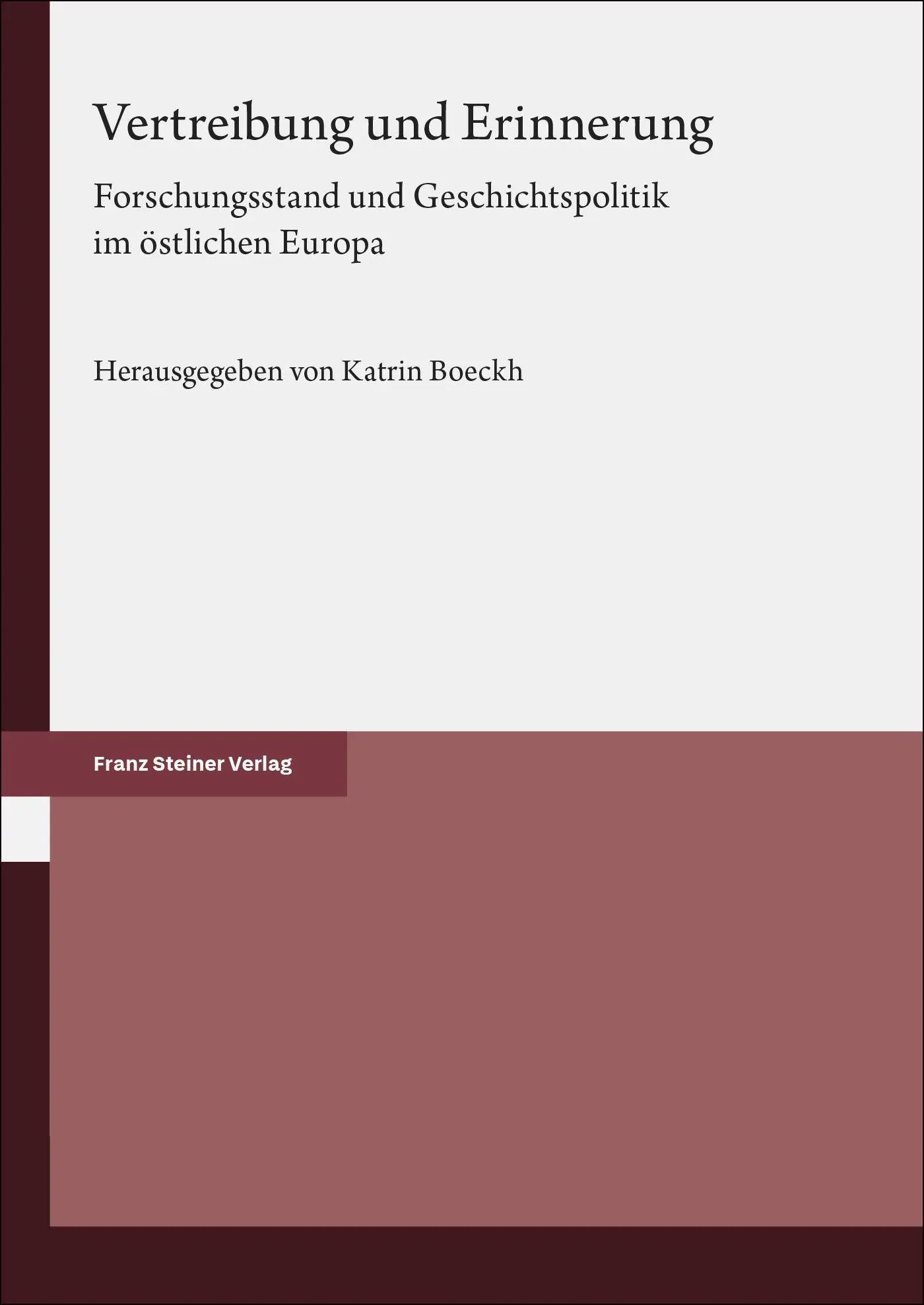 Cover: 9783515140539 | Vertreibung und Erinnerung | Katrin Boeckh | Buch | 308 S. | Deutsch