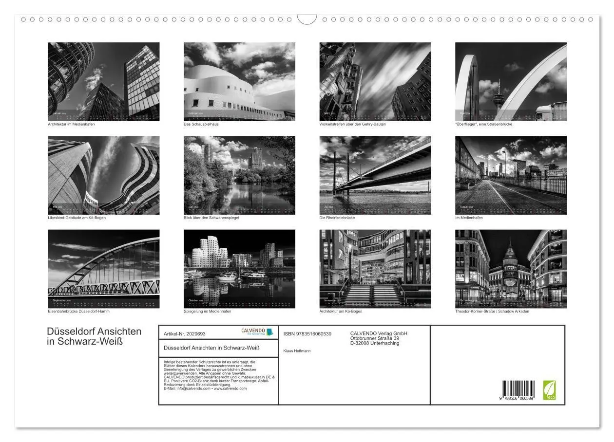 Bild: 9783516060539 | Düsseldorf Ansichten in Schwarz-Weiß (Wandkalender 2026 DIN A2...